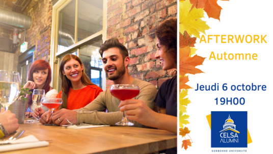 Afterwork de l'automne - RV le jeudi 6 octobre  à 19h00 ! 